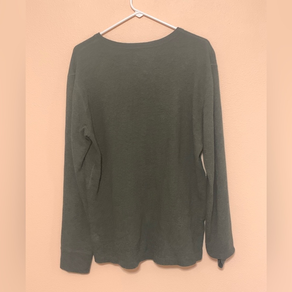 J. Crew Sweater Mens Large Wool Cotton Green Long Sleeve - Picture 2 of 3